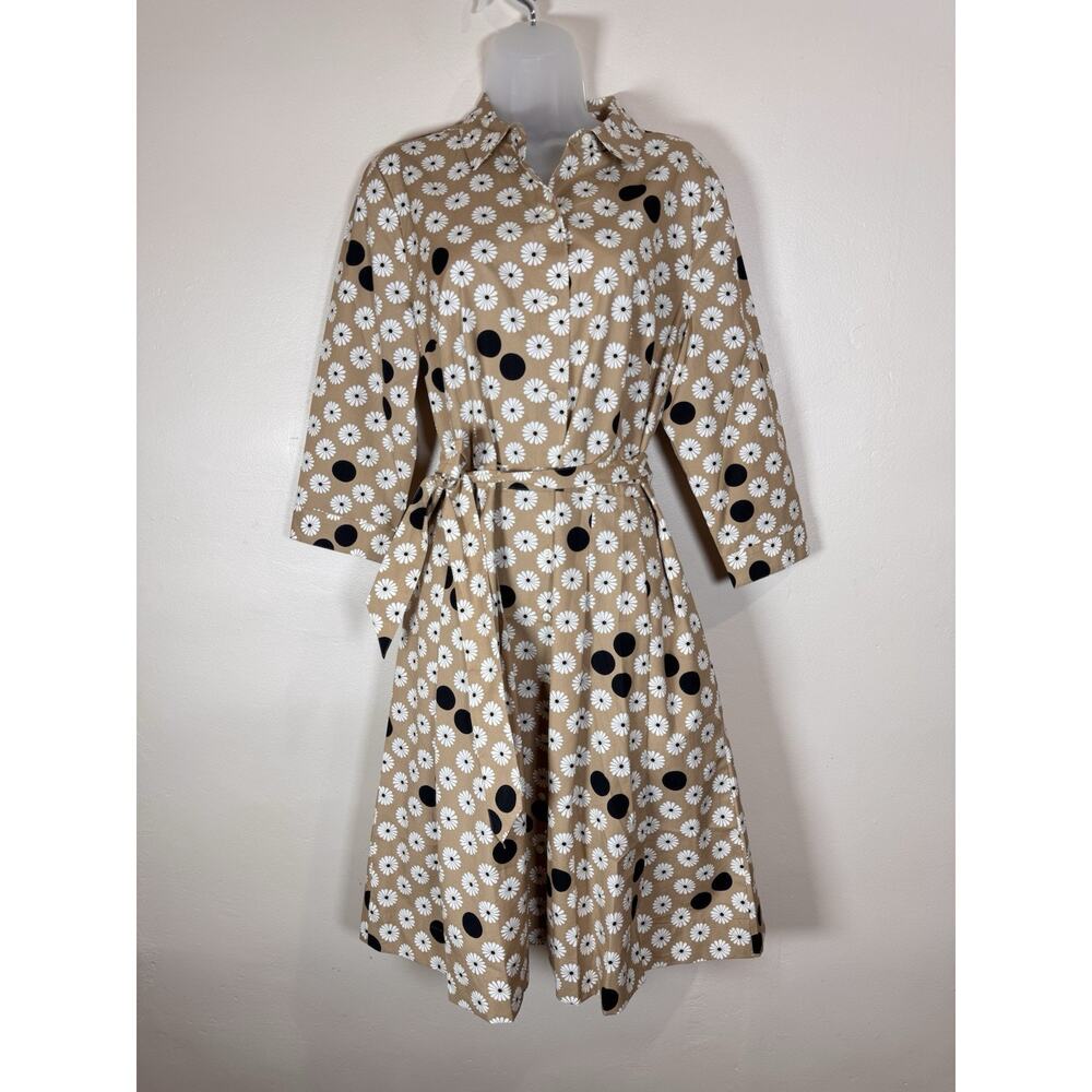 NWOT TALBOTS FLORAL DOT POPLIN SHIRTDRESS Size 12 P Coastal Preppy - Picture 3 of 13